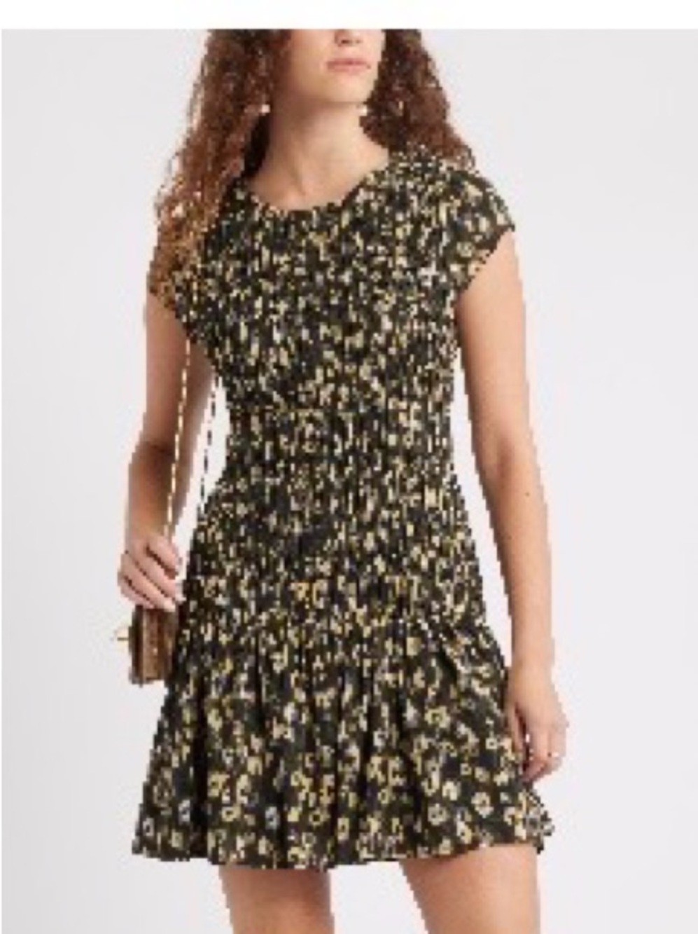 Chelsea28 Floral Smocked Mini Dress in Black and Yellow